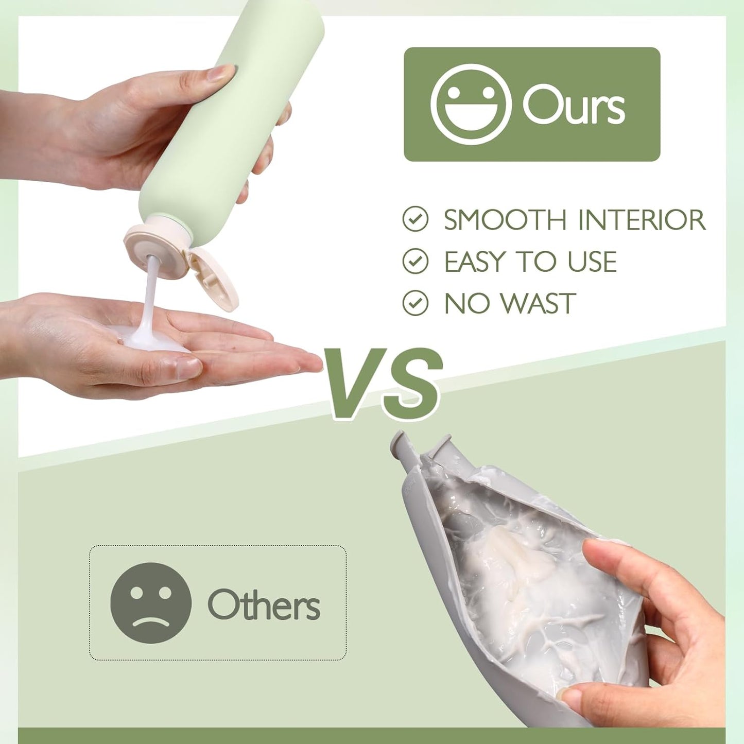 ASEVAT 8.8 oz Travel Refillable Shampoo Bottles, Plastic Empty Plastic Squeeze Bottles with Flip Cap, Travel Containers for Shampoo and Conditioner for Lotion, Cream and Liquids (4Pcs)