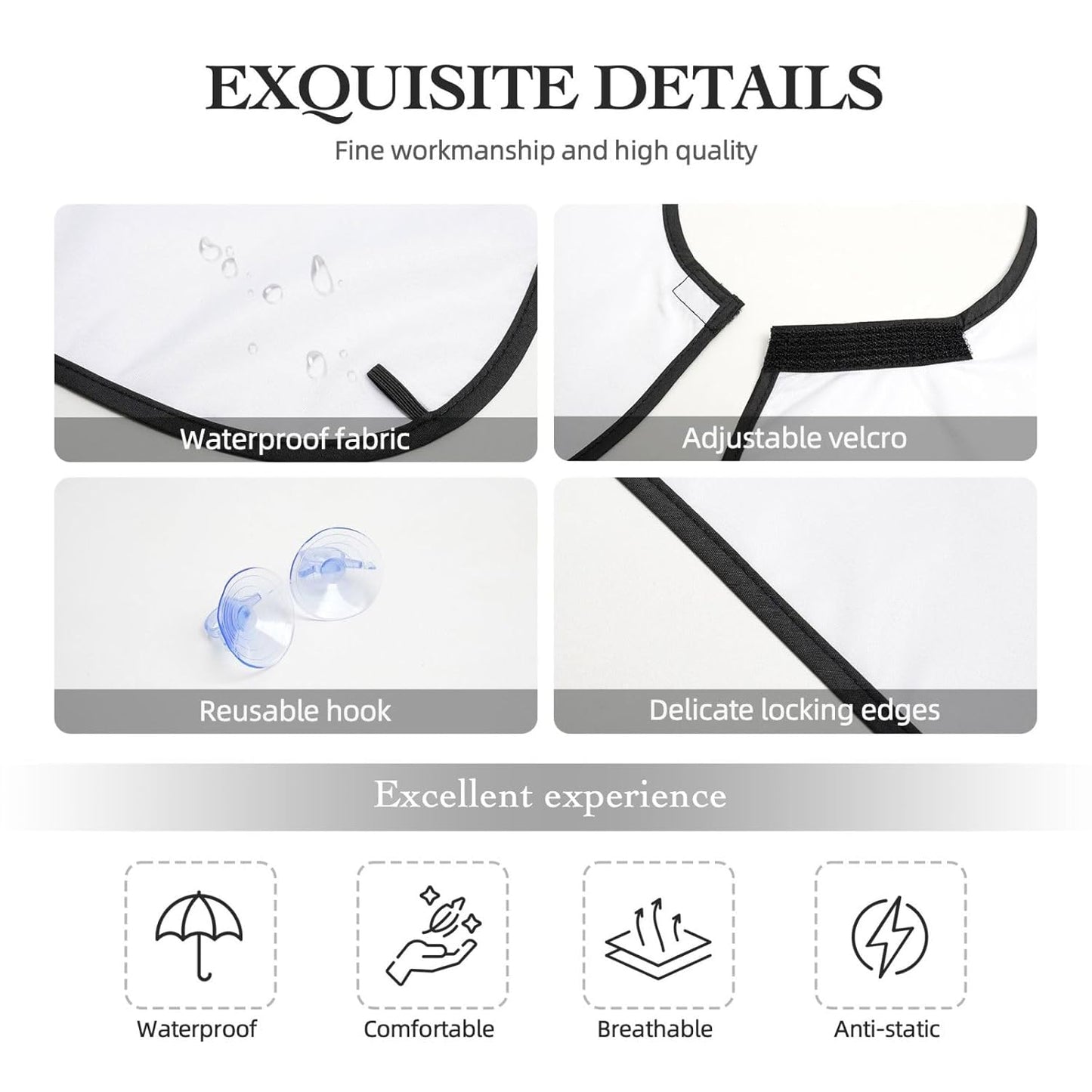 American Flag Beard Bib Apron, Beard Hair Catcher For Men Shaving, Waterproof With Suction Cups