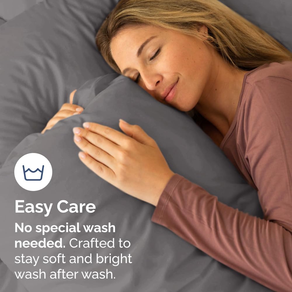 Standard Pillow Cases Set of 6 - Ultra Soft Hotel Quality Pillowcase Covers - Comfy, Cozy & Wrinkle Free - Shrink, Stain & Fade Resistant - Machine Washable Pillow Protectors - 6 Piece Set - Dark Grey