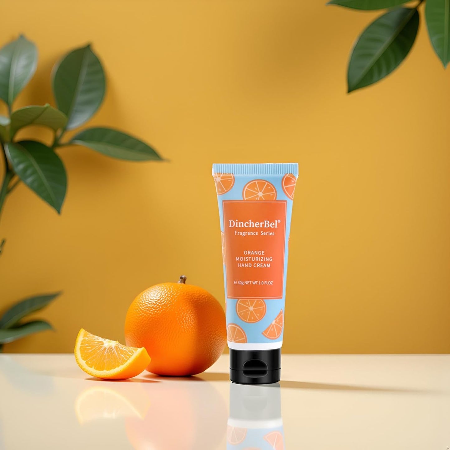 DincherBel 100 Pack Orange Moisturizing Hand Cream Bulk - Travel Size Non-Greasy Hand Lotion Set for Dry Skin, Instant Hydrating Hand Care for Women, 1.0 oz/30 ml