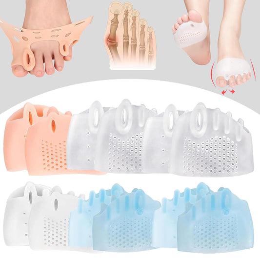6 Pairs Silicone Toe Separators, Bunion Corrector Cushion, Metatarsal Pads, Ball of Foot Cushions, Breathable Soft Gel Foot Cushions for Men Women Straighten Overlapping Toes, Realign Crooked Toes