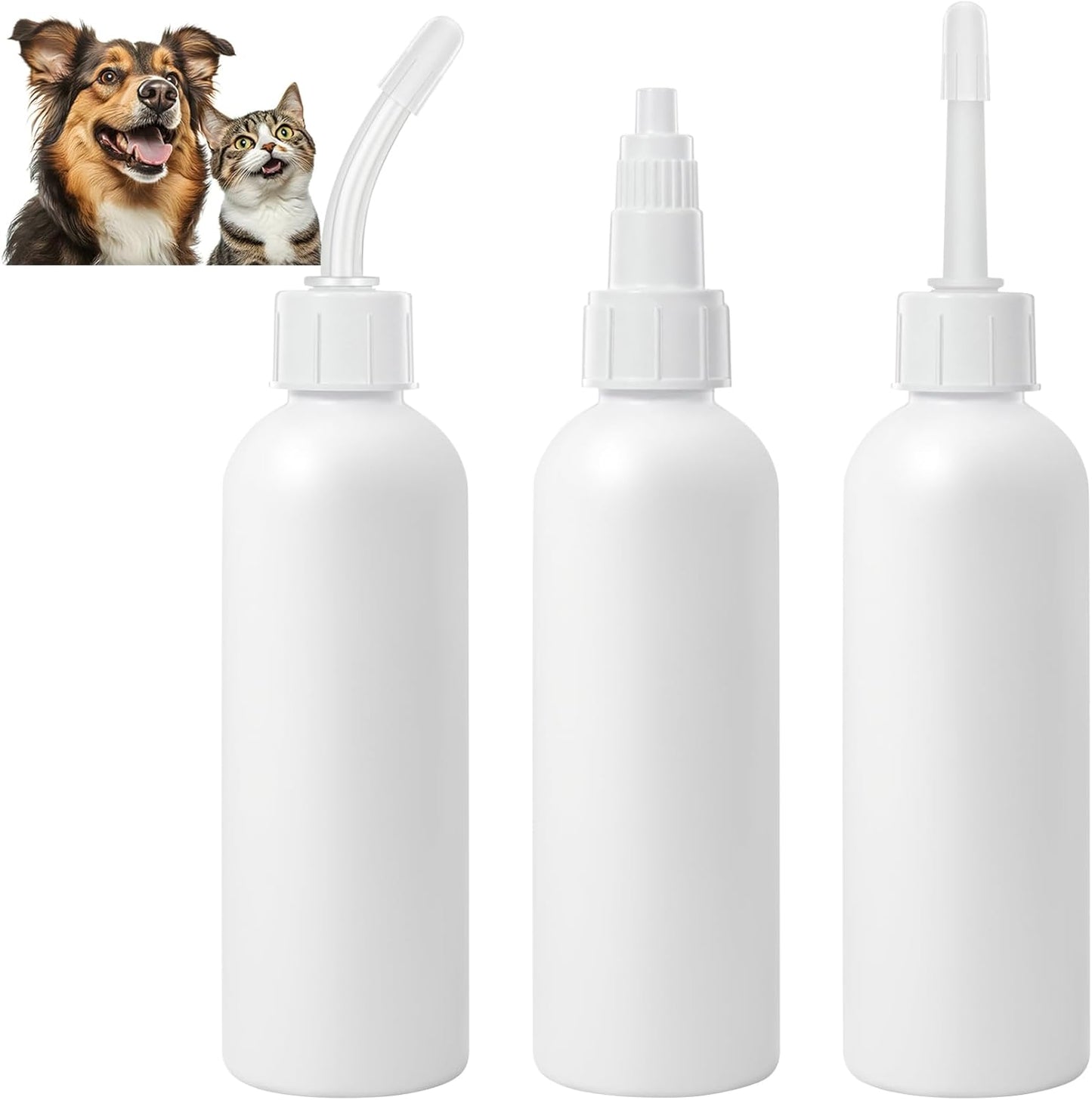 3PCS Empty Plastic Squeeze Bottles for Liquids, 100ML Empty Dropper Bottle for Medicated Ear Drops for Dogs
