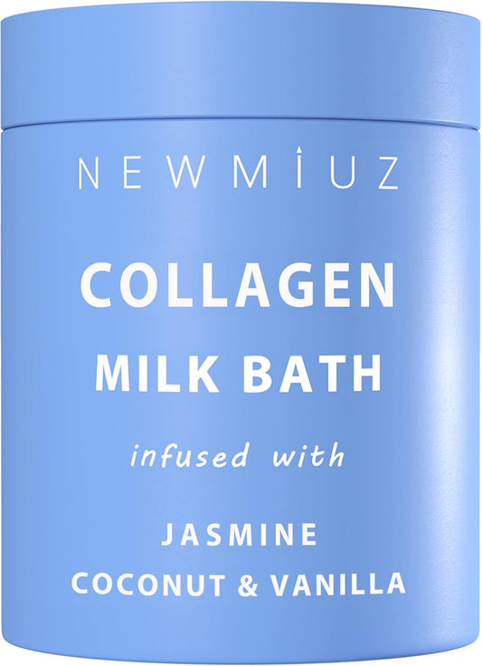 Creamy Coconut Collagen Milk Bath Soak Powder Moisturize & Soften Skin – Vanilla Jasmine Luxury Spa Bubble Bath Salt Mother's Birthday Christmas Relaxation Gifts for Women Perfect Stocking Stuffers
