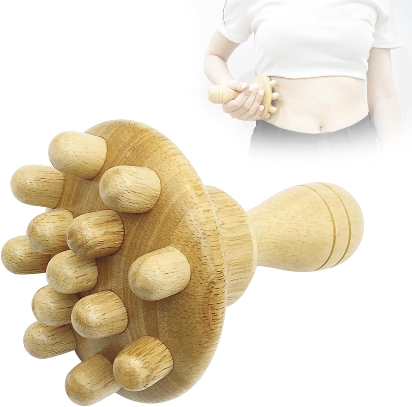 Wood Therapy Massage Tool Wooden Lymphatic Drainage Massager One-Handed Body Sculpting Tools,Physical Therapy Tools, Muscle Scraping Tool,Gua Sha Wood Therapy Tool-5.5 * 4.3 inches