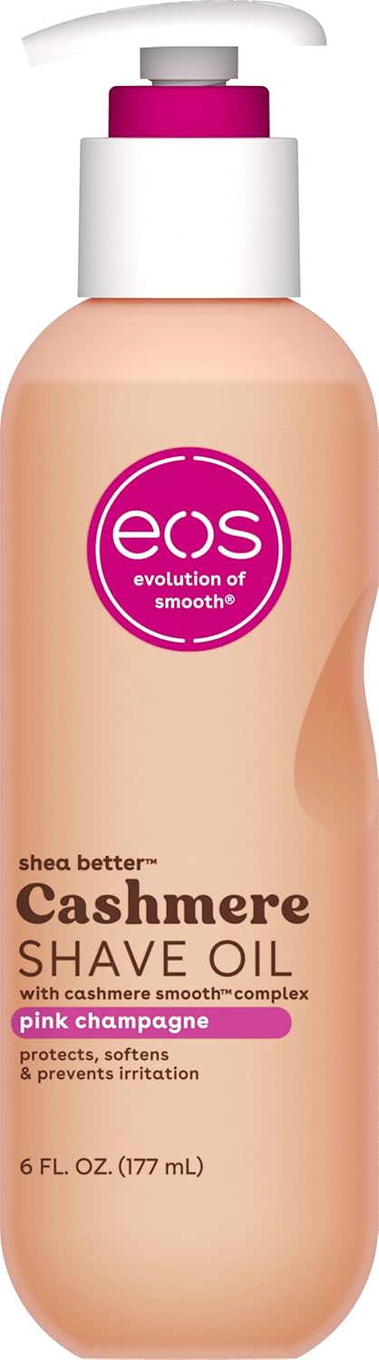 eos Cashmere Shave Oil Pink Champagne Moisturizing Soothes Prevents Irritation Razor Burn Bikini Area Approved 6 fl oz