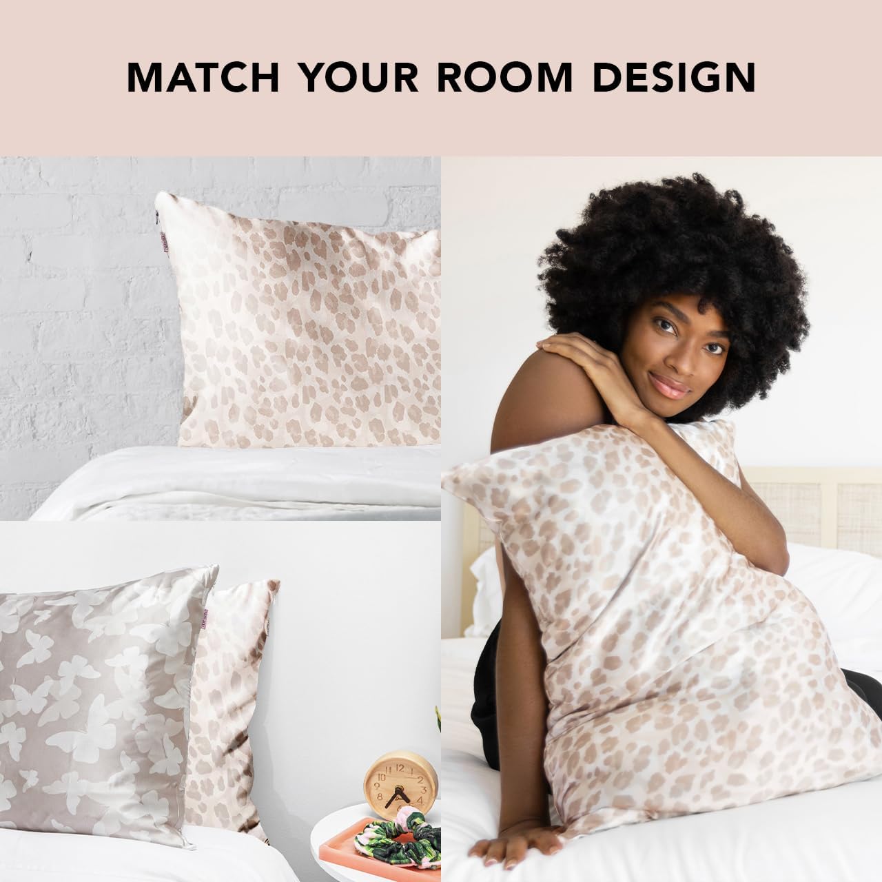 Kitsch Satin Pillowcase, Softer Than Silk Pillow Cases, Cooling Pillow Covers, King Size Pillow Cases Set of 2, Satin Pillowcase with Zipper for Hair, Skin & Quality Sleep, 19"x36" Leopard, 2pcs