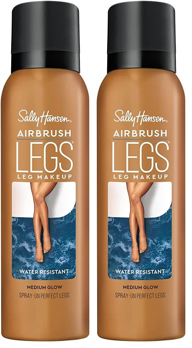 Sally Hansen Airbrush Legs, Leg Spray-On Makeup, Medium Glow 4.4 Oz (Pack of 2)
