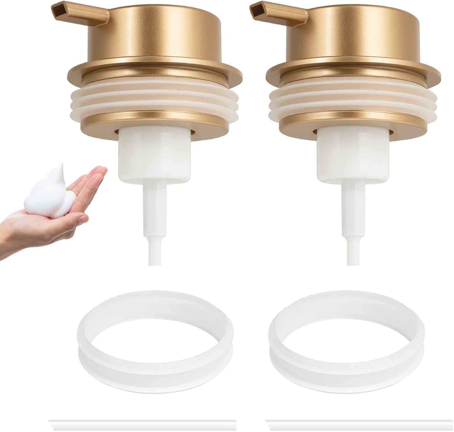 Foam Soap Dispenser Pump 2pcsHead Replacement Spare Plastic Pump Bathroom Countertop