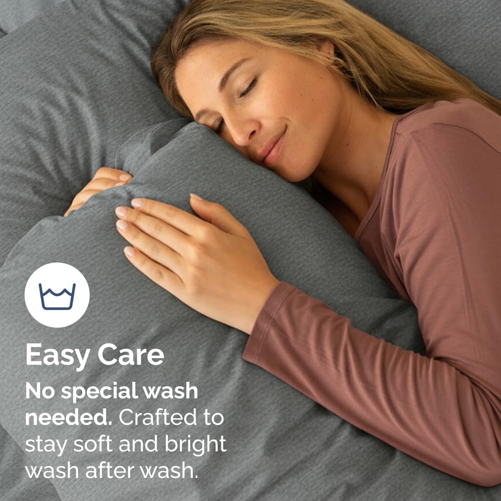 Queen Pillow Cases Set of 6 - Ultra Soft Hotel Quality Pillowcase Covers - Comfy & Wrinkle Free - Shrink, Stain and Fade Resistant - Machine Washable Pillow Protectors - 6 Piece Set - Heathered Grey