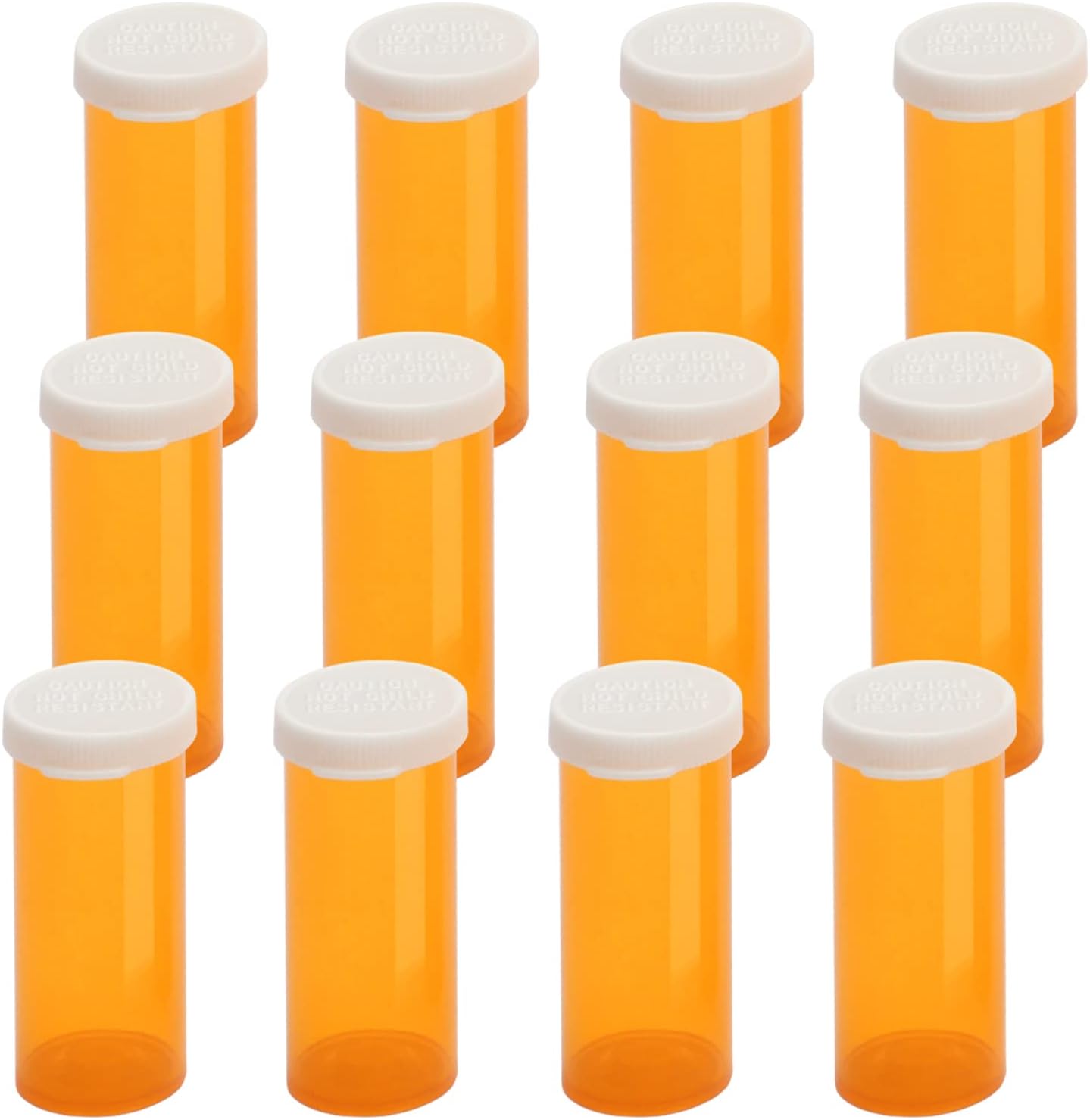 Empty Plastic Pill Bottles with Easy Open Snap Caps (Not Child Resistant), Prescription Medication Vials, Clear Containers Pill Cases Organizers (6 Dram, 12pcs)