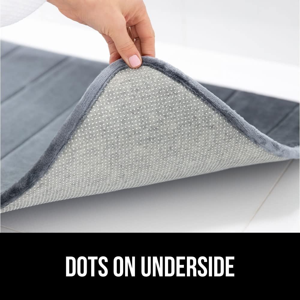 GORILLA GRIP Memory Foam Bath Mat, Soft Absorbent US Designed Bathroom Rug, Gripping Dots Machine Washable Bathmat, Cushioned Floor Mats, Shower Sink Rugs Room Décor Accessories, 36x24 Graphite Gray