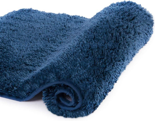 Walensee Large Bathroom Rug (24 x 36, Navy) Extra Soft and Absorbent Shaggy Bath Mat Machine Washable Microfiber Non Slip Luxury Floor Mat