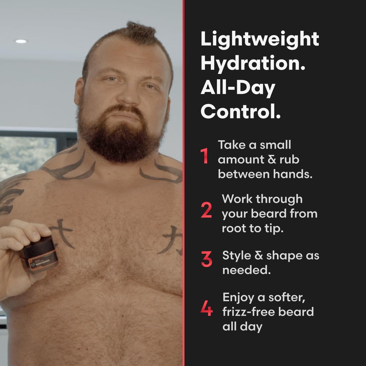 The Beard Struggle Eddie Hall Beast Line Beard Cream – Ragnarok Rising Signature Edition – Tame, Style & Condition Beard – Non-Greasy Formula with Legendary Scent - 50g / 1.76 US. oz.