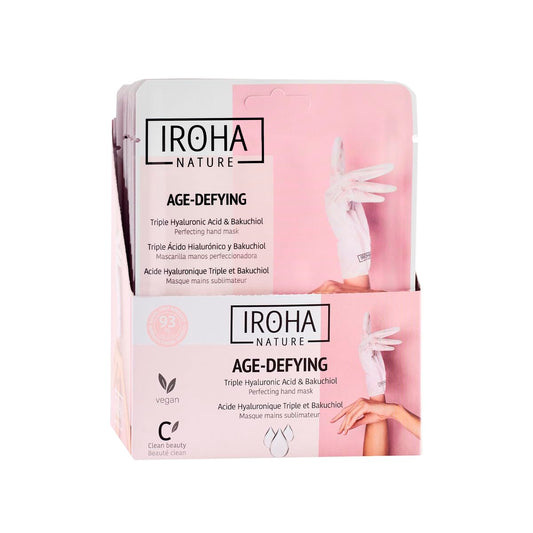 IROHA NATURE Anti-Aging Hand Mask Gloves | 15 Pairs | Triple Hyaluronic Acid, Bakuchiol & Niacinamide | Reduces Wrinkles & Dark Spots | Vegan & Cruelty-Free | 93% Natural Ingredients