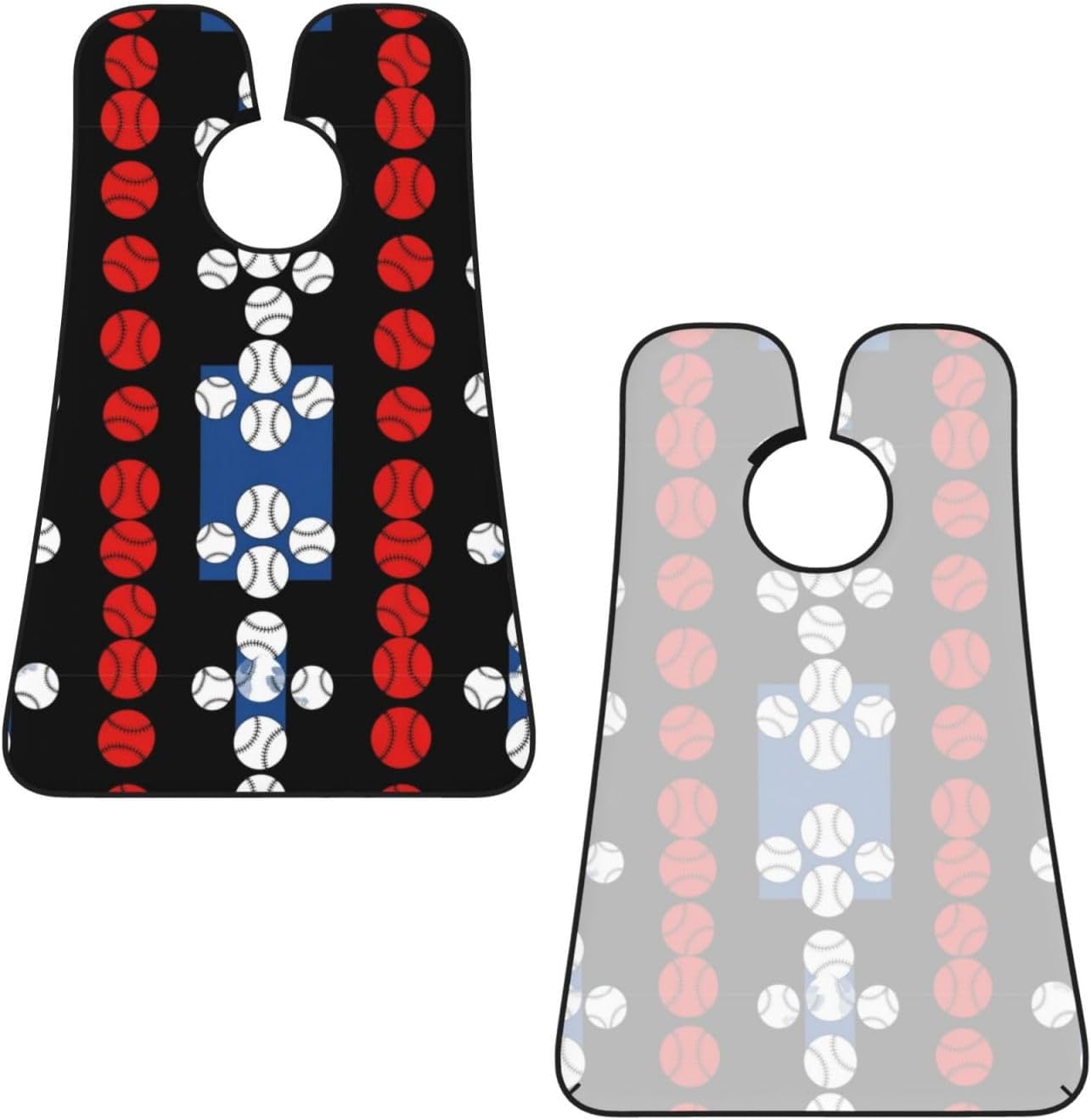 Waterproof Beard Grooming Bib, Baseball Art Black American Flag Shave Bib, Non-Stick Hair Catcher for Shaving Trimming, Apron Essential for Men Dad