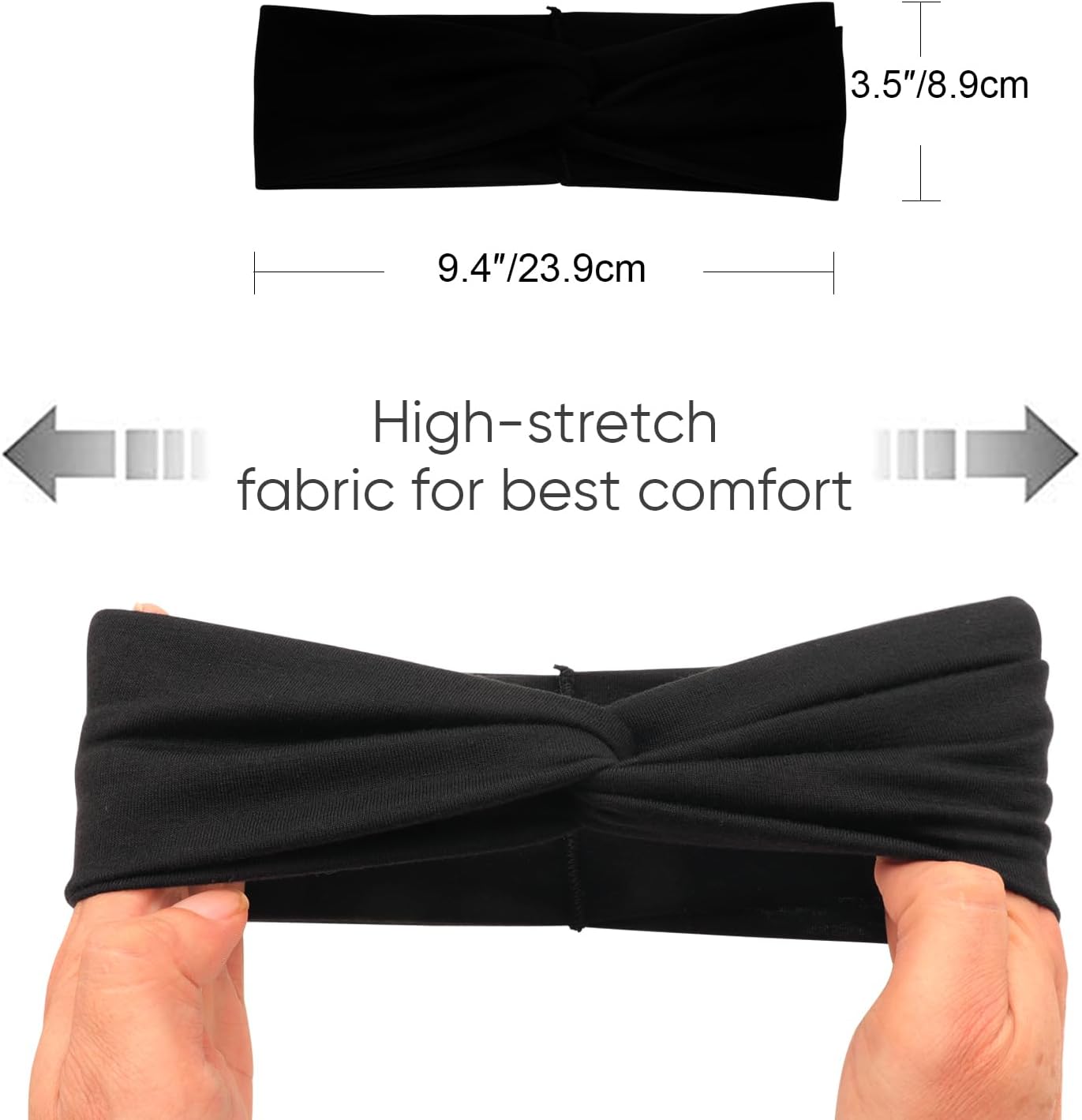 DRESHOW 8 Pack Headbands for Women Yoga Knotted Headbands Elastic Criss Cross Hair Accessories Sports Head Wrap Non Slip