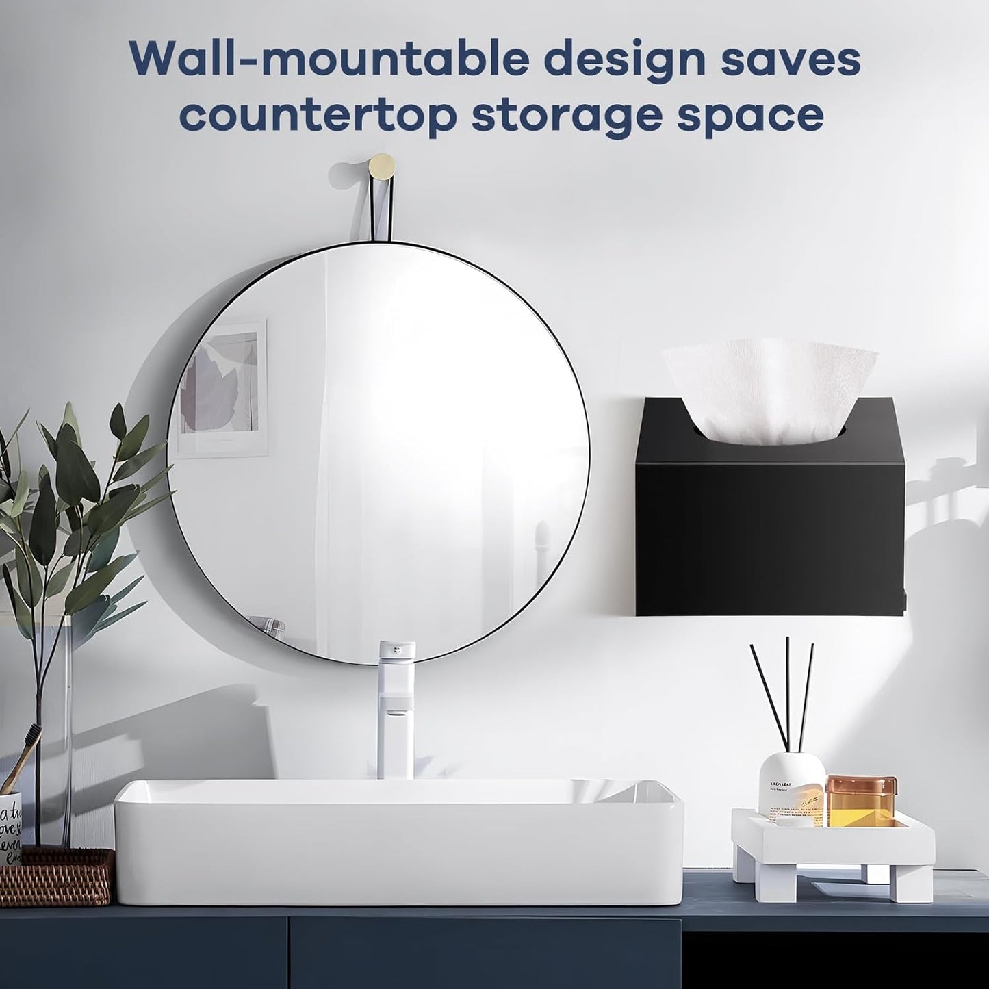 Acrylic Hand Towel Box Cover Compatible with Kleenex Disposable Hand Towels Wall-Mounted Paper Towel Dispenser Suitable for Tabletop, Bathroom, Car, and Office Use (Black)