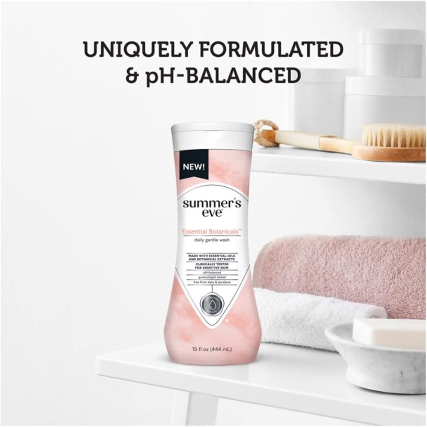 Summer's Eve Essential Botanicals Feminine Wash, Essential Oils and Botanical Extracts, 15 oz