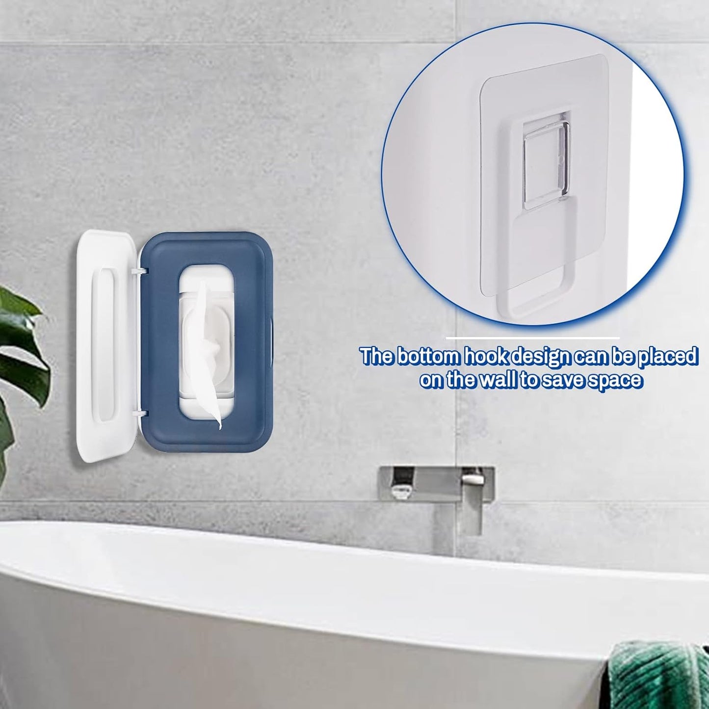 Baby Wipes Dispenser Holder Container, Keep Wipes Fresh and Clean, for Home, Office, Kitchen (New Blue)