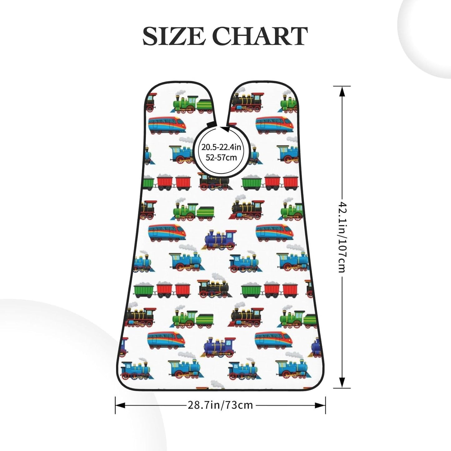 Stretchable Beard Cape, Non-Stick Hair Catcher for Trimming, Waterproof Grooming Apron, Train Pattern Cartoon