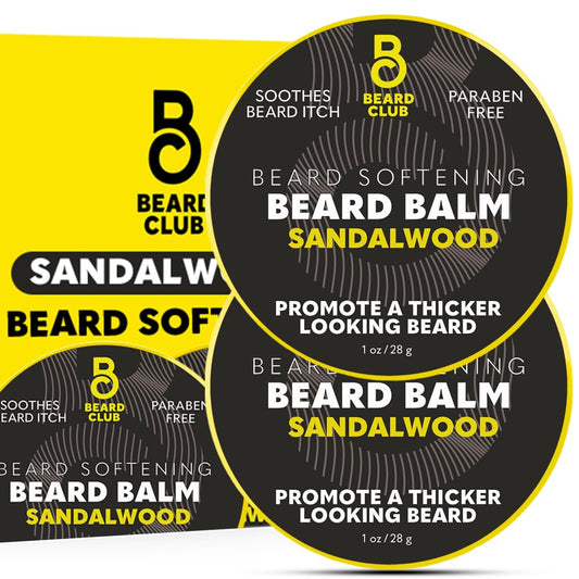 The Beard Club Sandalwood Beard Butter - Men's Leave-In Conditioning Balm, Softener and Moisturizer for Styling and Care - 2oz