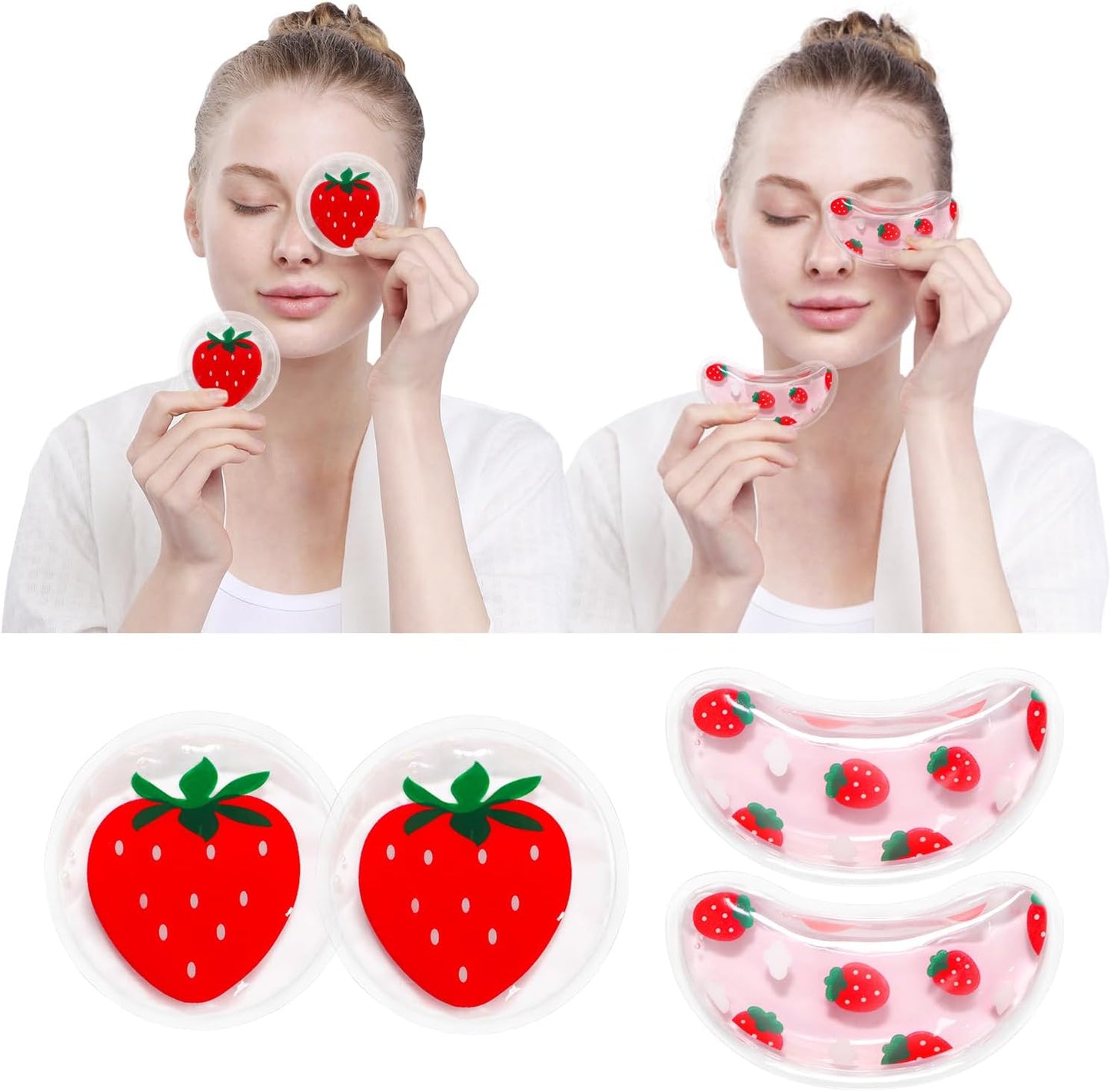 4PCS Gel Eye Ice Pack Set Reusable, Cold and Hot Compress for Eyes, Ice Pack for Eyes, Cooling Eye Pads for Eye Strain, Swelling, Redness, Dark Circles, Puffy Eyes, and Eye Recovery Surgery.