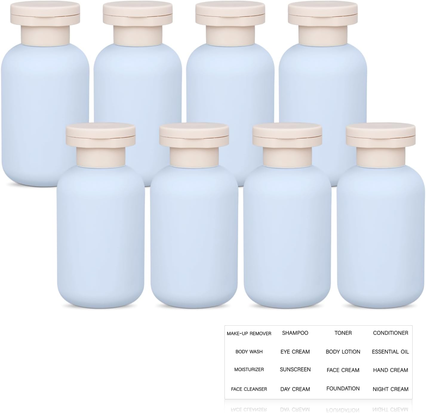 Travel Shampoo Bottle, Empty Plastic Squeeze Bottles 3.4oz with Flip Cap, Lotion Container for Toiletries