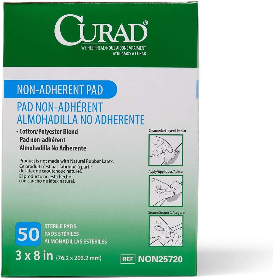CURAD Sterile Non-Adherent Pad, 3x8 (Pack of 50)