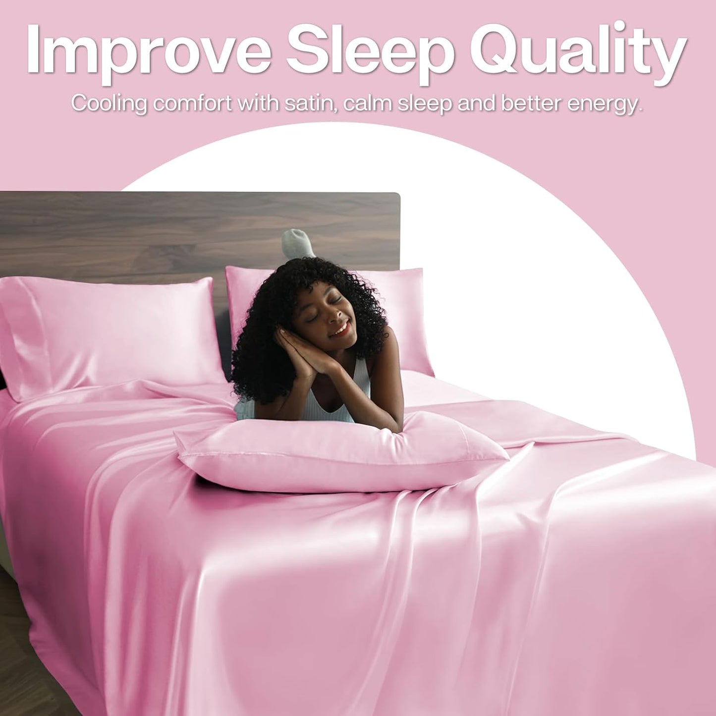 MR&HM Satin Pillowcase for Hair and Skin, Silk Satin Pillowcase 2 Pack, Queen Size Pillow Cases Set of 2, Silky Pillow Cover with Envelope Closure (20x30, Pink)