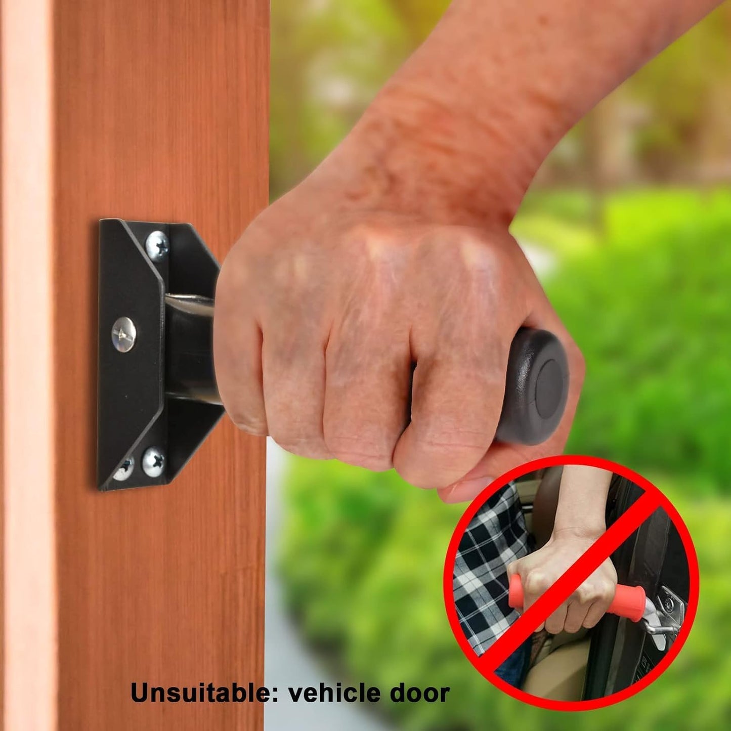 iGuerburn Doorway Flip Assist Handle, Door Assistant Support Grip Handle, Doorway Stair Assist Grab Bar for Elderly or People Who with Balance Issues - Supports Up to 300 Pounds (2 Pack)