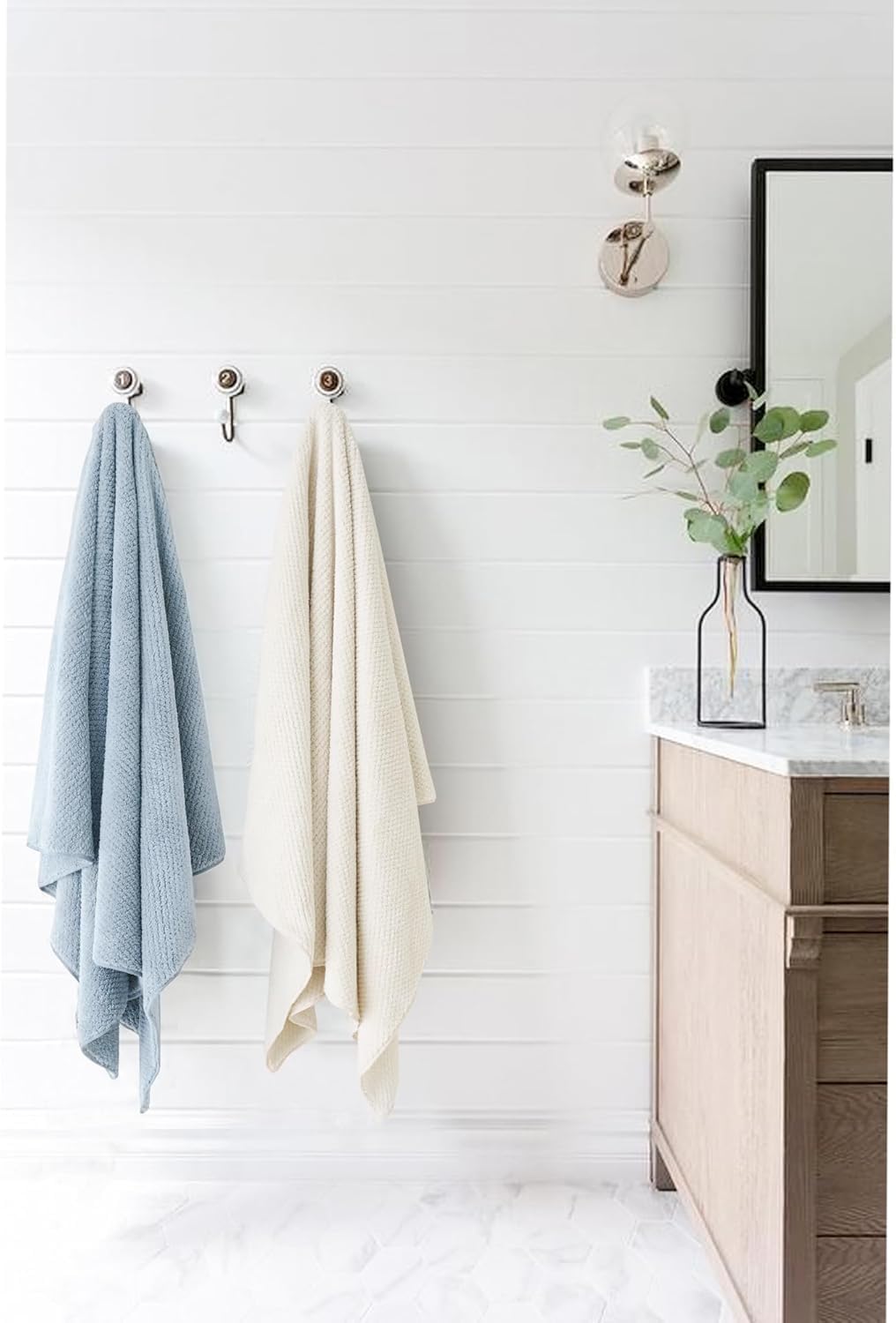 Microfiber Hair Towel Wrap Turban 2 Pack Large | Super Absorbent Quick Dry & Anti-Frizz for Women with Curly Hair | 27.5" x 39.4" Hair Towel Cap