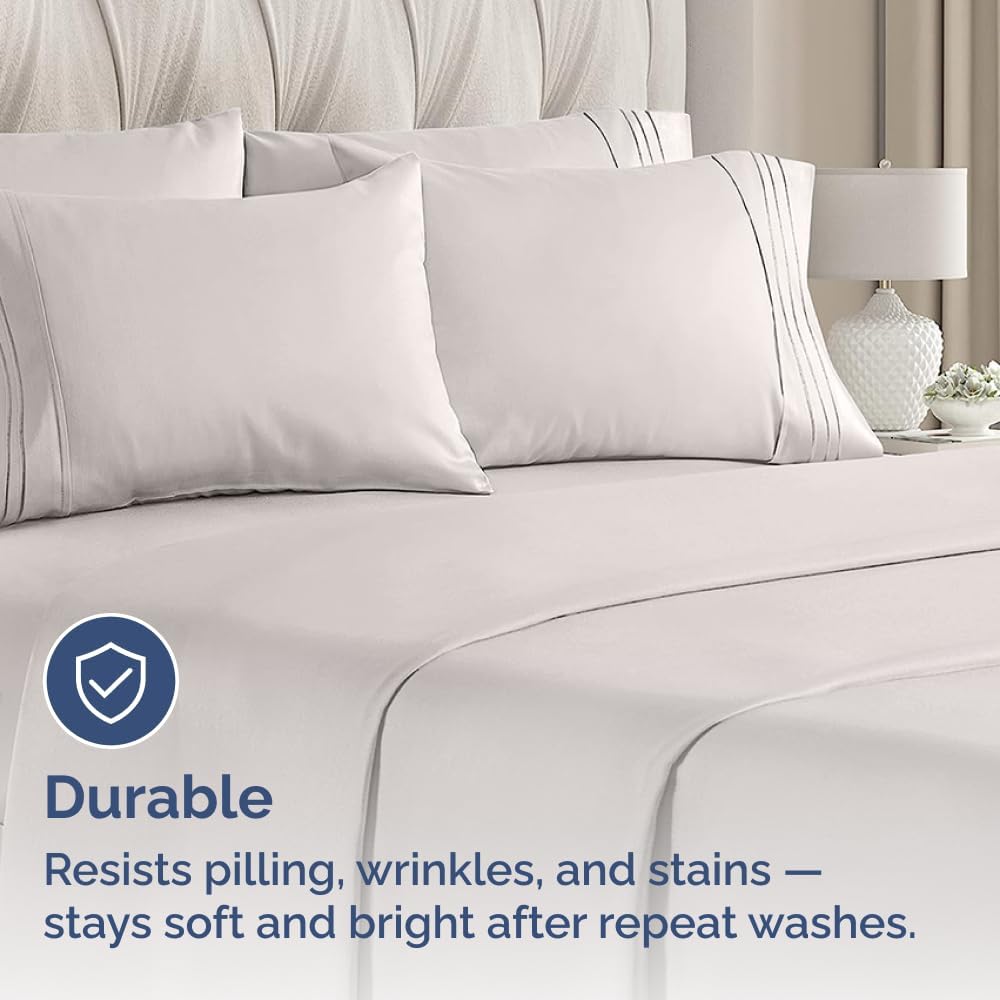 King Pillow Cases Set of 8 - Ultra Soft Hotel Quality Pillowcase Covers - Comfy. Cozy & Wrinkle Free - Shrink, Stain and Fade Resistant - Machine Washable Pillow Protectors - 8 Piece Set - Light Grey