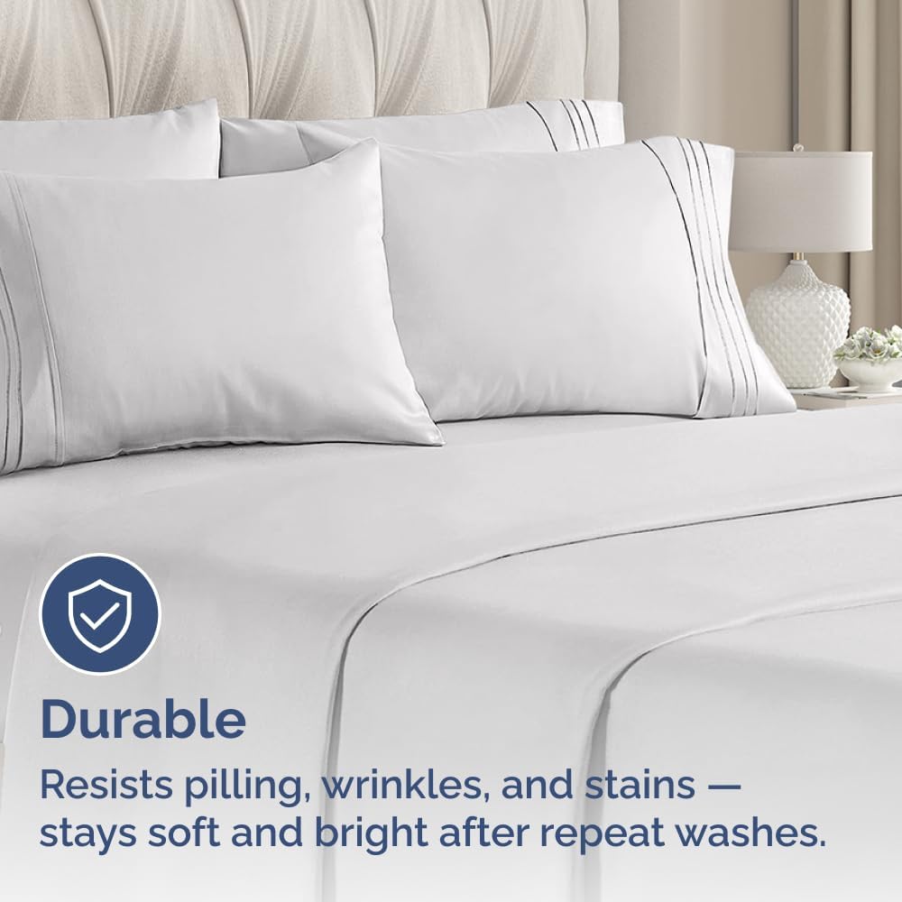 Queen Pillow Cases Set of 10 - Ultra Soft Hotel Quality Pillowcase Covers - Comfy, Cozy & Wrinkle Free - Shrink, Stain & Fade Resistant - Machine Washable Pillow Protectors - 10 Pcs Set - French Grey