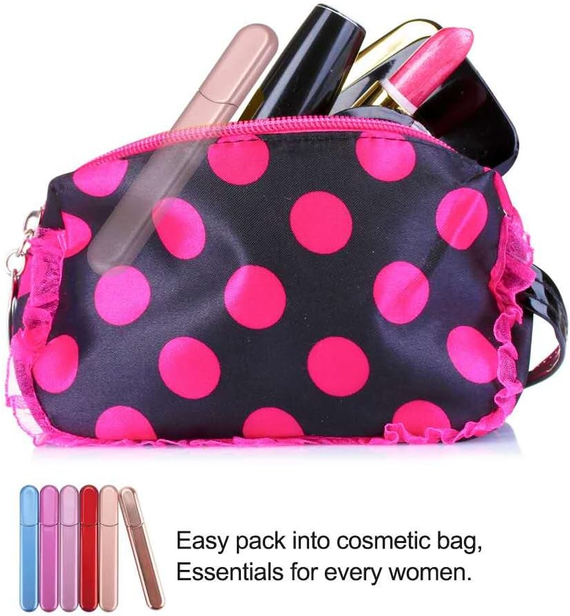 Premium Glass Nail File with Case, Crystal Diamond Salon Best Beauty Nail Buffer for Natural and Acrylic Nails Christmas Gift for Woman and Man,Apricot