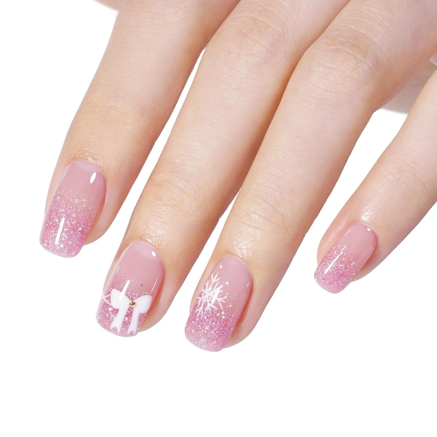 AILLSA Pink Glitter Gel Nail Polish Sheer Pink Rainbow Iridescent Polish Spring Holographic Jelly Nail Polish Gels Sparkle Shiny Soak Off U V Gel Nail Manicure Salon 0.51 Fl Oz/GF10