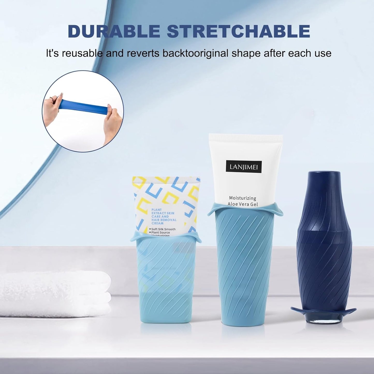 Bottle Covers for Travel, Elastic Sleeves for Leak Proofing, Silicone toiletry Containe sleeves, Leak Locks Travel Accessories for Shampoo Conditioner Wash Body Bottles (16pack)