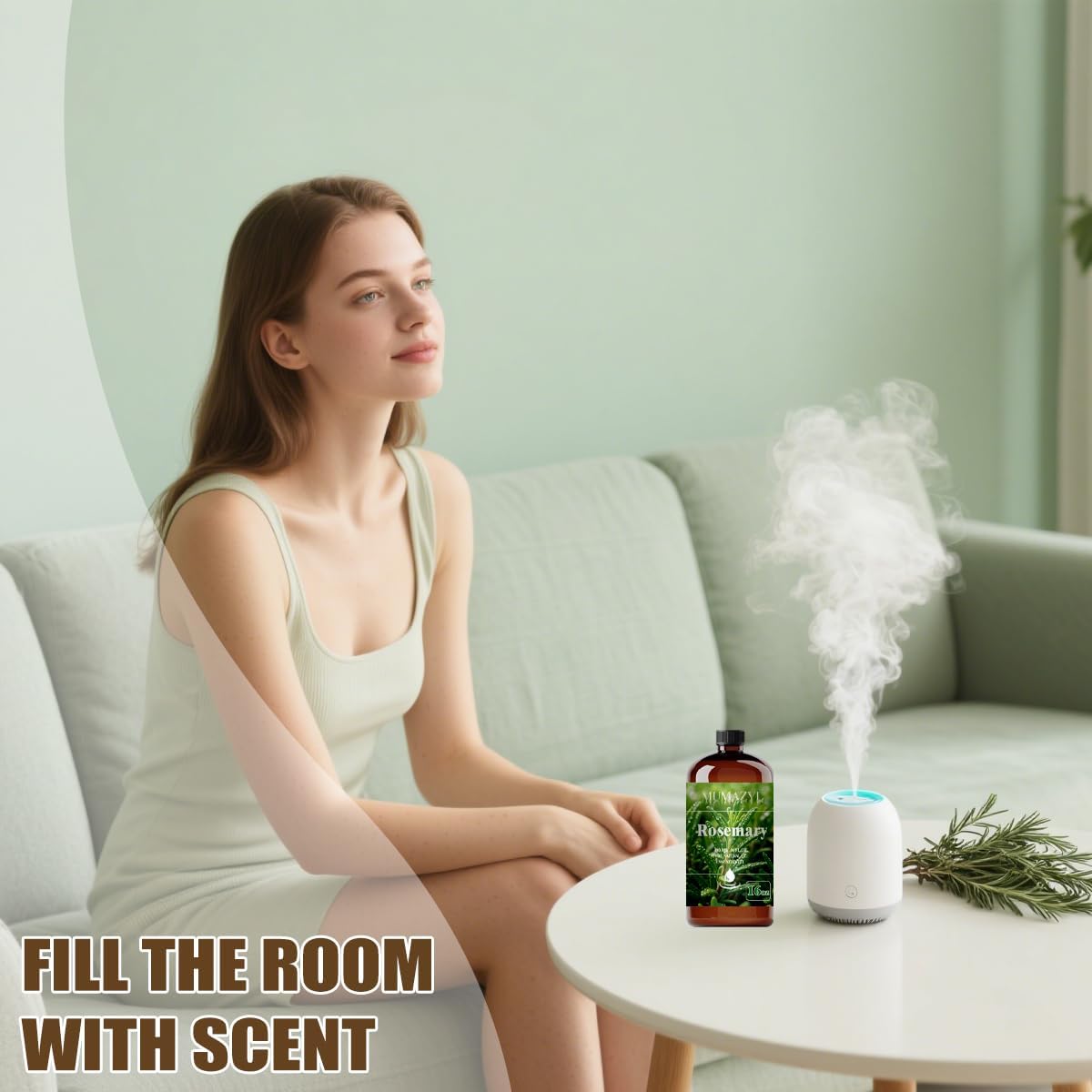 Rosemary Essential Oil, Rosemary Oil 16 Fl Oz 480ML for Diffuser Humidifier Yoga Cleaning DIY Candle Soap Making Essential Oils