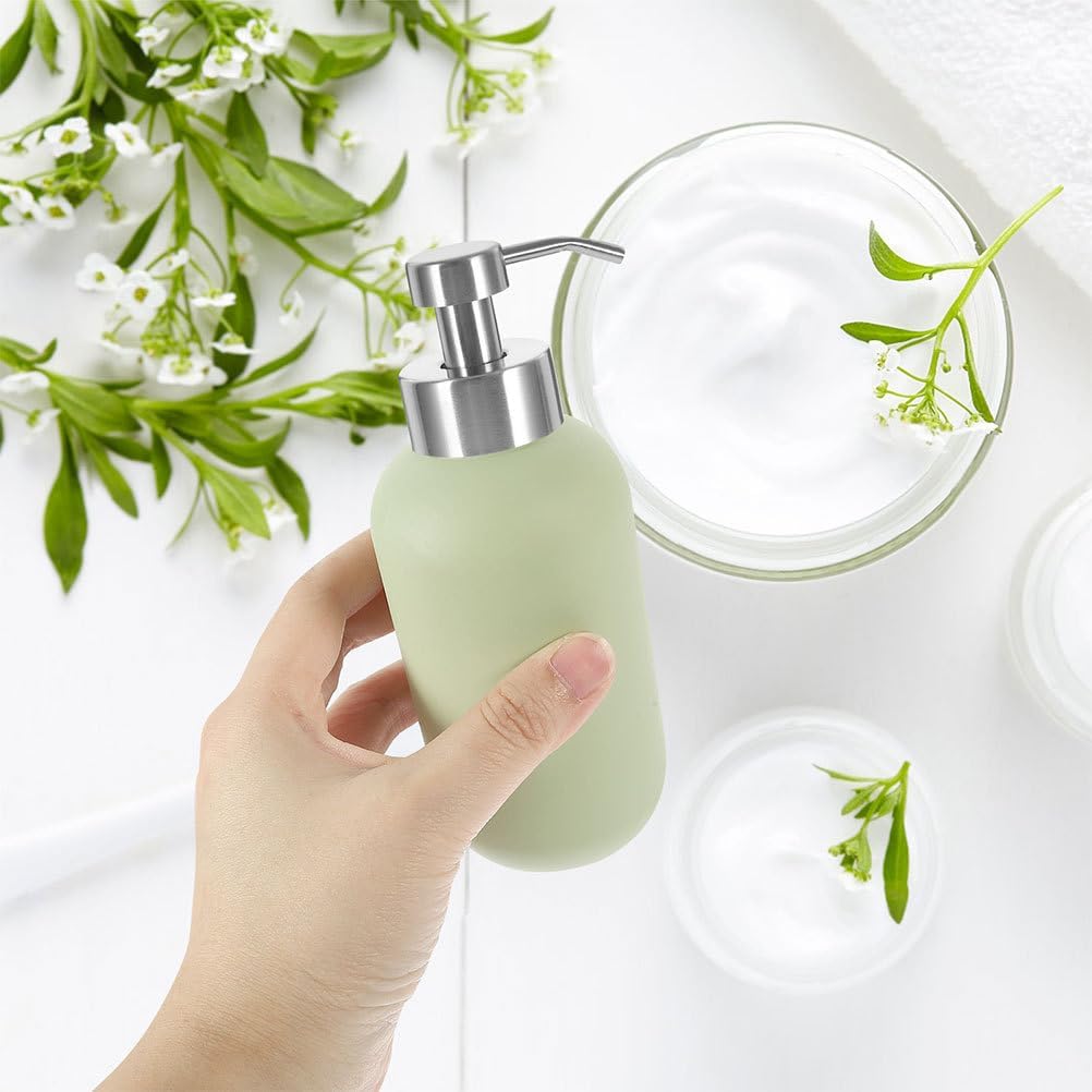 Homoyoyo 3Pcs Thread Mouth Foaming Soap Dispenser Pump Stainless Steel Replacement Lotion Shampoo Bottle Pumps for Bathroom Countertop