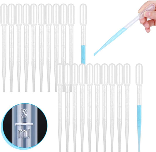 300PCS Transfer Pipettes - Plastic Disposable, 3ml Calibrated Pipette Dropper for and Science Laboratory