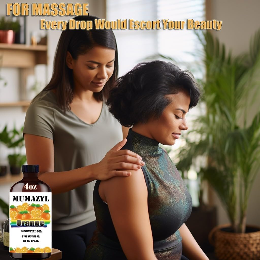 Sweet Orange Essential Oil, Sweet Orange Oil 4 Fl Oz 120ML for Diffuser Humidifier Yoga Cleaning DIY Candle Soap Making Essential Oils