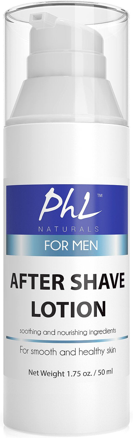 PHL Naturals Unscented Aftershave for Men – Fragrance-Free, Alcohol-Free After Shave Lotion for Sensitive Skin – Soothes, Prevents Razor Burn, Moisturizes – 1.75 oz