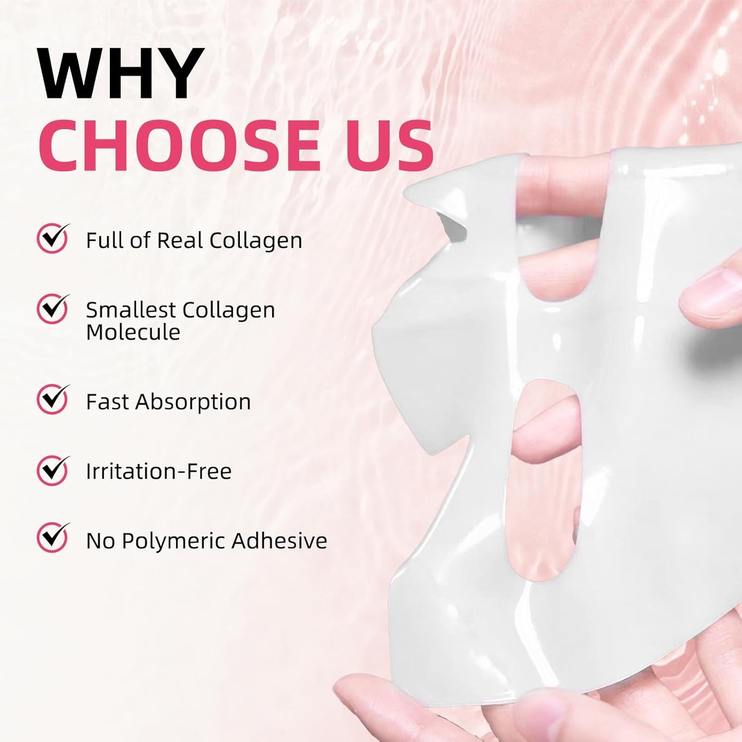 5 Pack Bio Collagen Face Mask Skincare, 100% Hydrating Collagen Mask Overnight Korean Skin Care