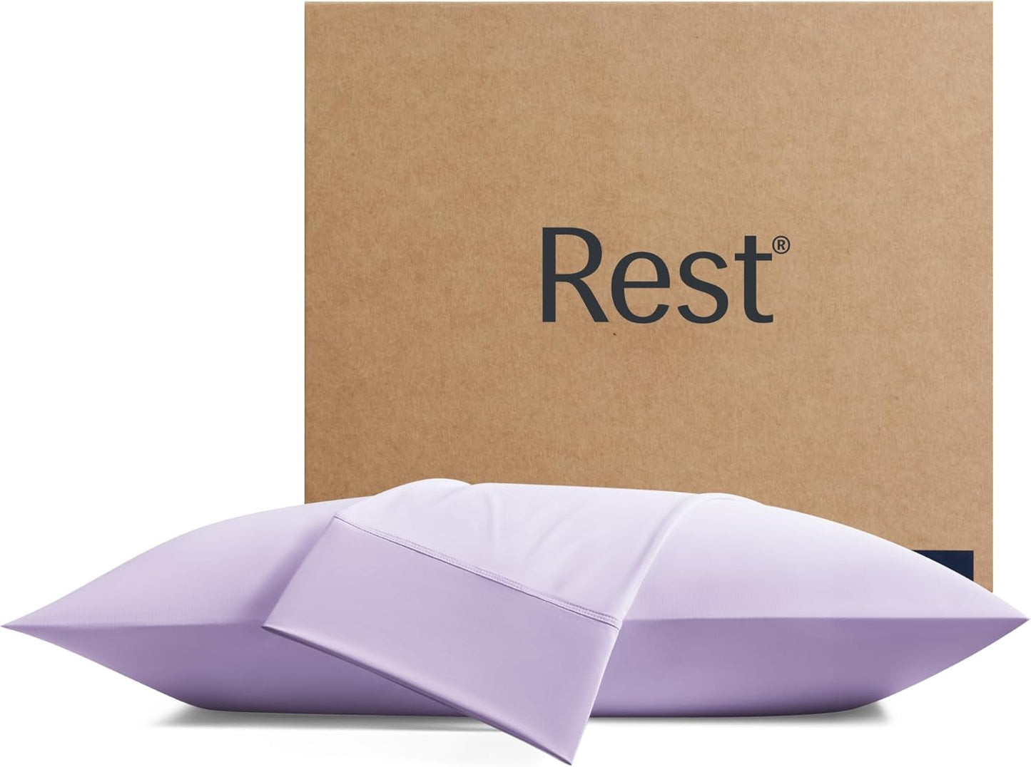 REST® Evercool®+ Cooling Pillowcases King - 2 Pillowcases for Sensitive Skin, Silver Infused Fabric for Hygienic Sleep, Silky Smooth for Curly Hair, High Elastic for Snug Fit (19x35 inches)