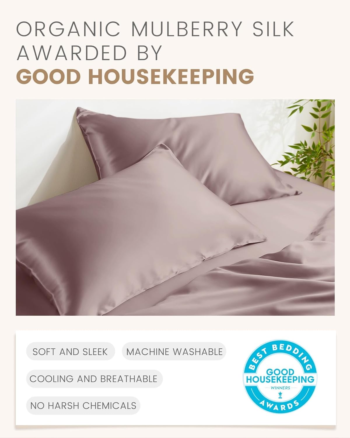 THXSILK Set of 2 100% Pure Mulberry 6A+ Silk Pillowcases for Hair and Skin, Concealed Zipper Closure, Cooling Natural Organic Double Sided Mulberry Silk Pillow Case (Purple, Queen 20"x30")