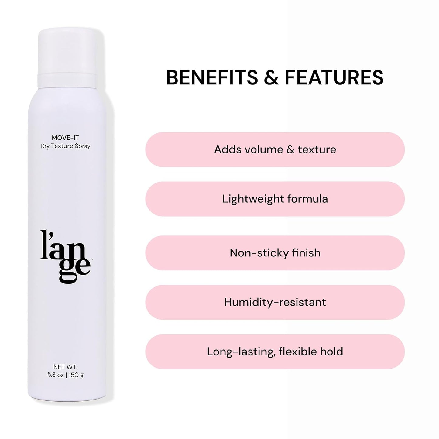 L'ANGE HAIR Move-It Super Dry Texture Spray | Absorbs Oil and Refreshes Hair | Texturizing Spray for Hair Volume | Adds Lightweight Lift and Body | Texturizing Product For Women
