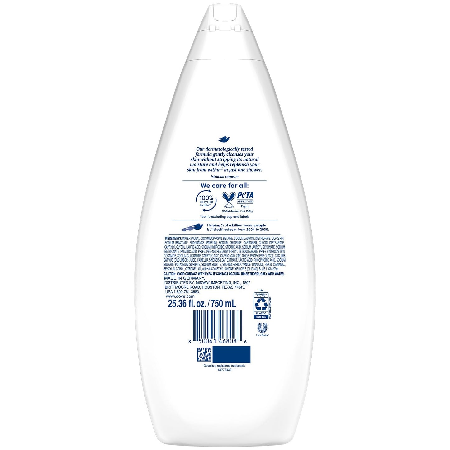 Dove Body Wash, Fresh Care, Value-Size 4-Pack – Soothing Moisturizing Cleanser for Soft Skin, 25.36 Oz Ea