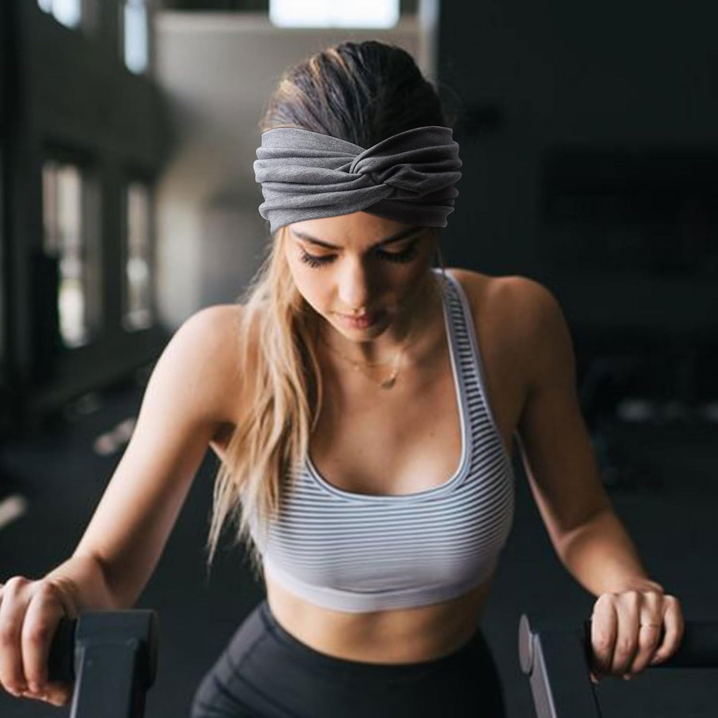 DRESHOW Extra Wide Headbands for Women Cotton Turban Knotted Bandana Head Bands Non Slip Boho Hair Accessories for Sports & Yoga