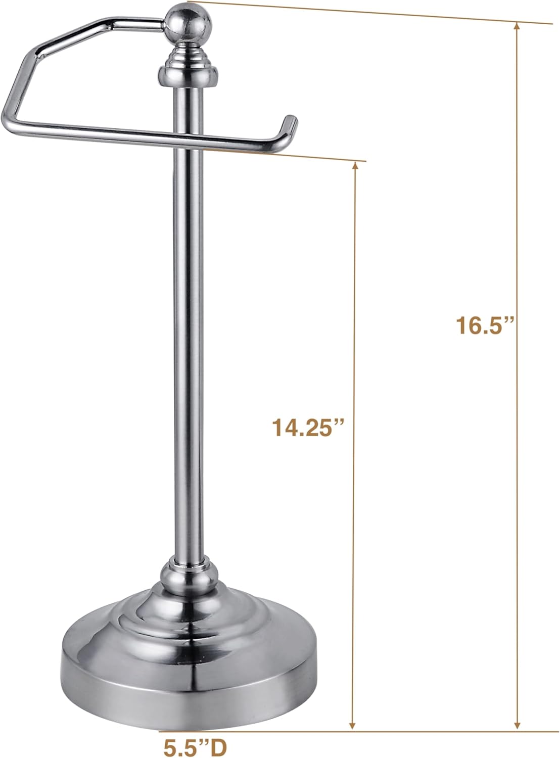 SunnyPoint Deluxe Free Standing Heavy Weighted Countertop Fingertip Towel Holder Stand (Satin Nickle)