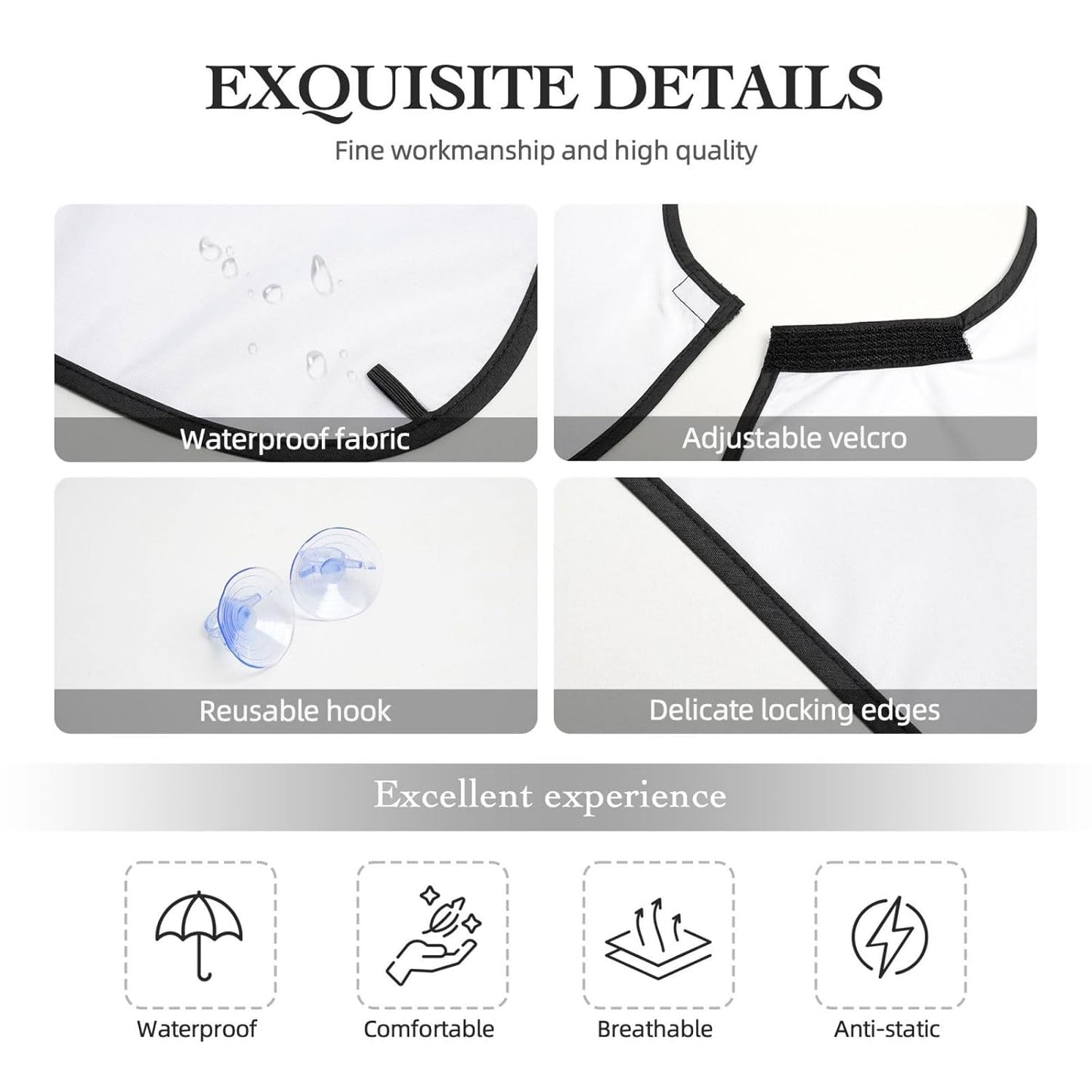 Cow Beard Bib Apron, Beard Hair Catcher For Men Shaving, Waterproof With Suction Cups