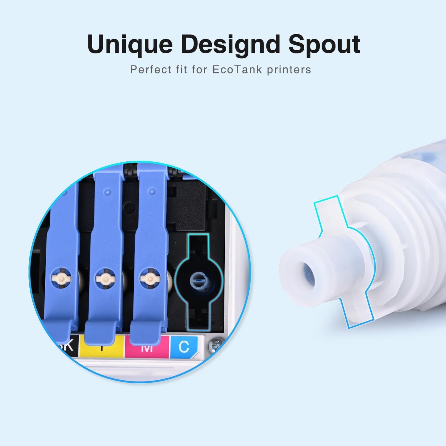 Replacement for 502 Black Ink Refill Bottles High Capacity Replacement for 502 Ink Refill Bottles Black for EcoTank ET-2850 ET-2760 Ink ET-3760 ET-4760 ET-3850 ET-4850 Replacement for 502 Printer Ink